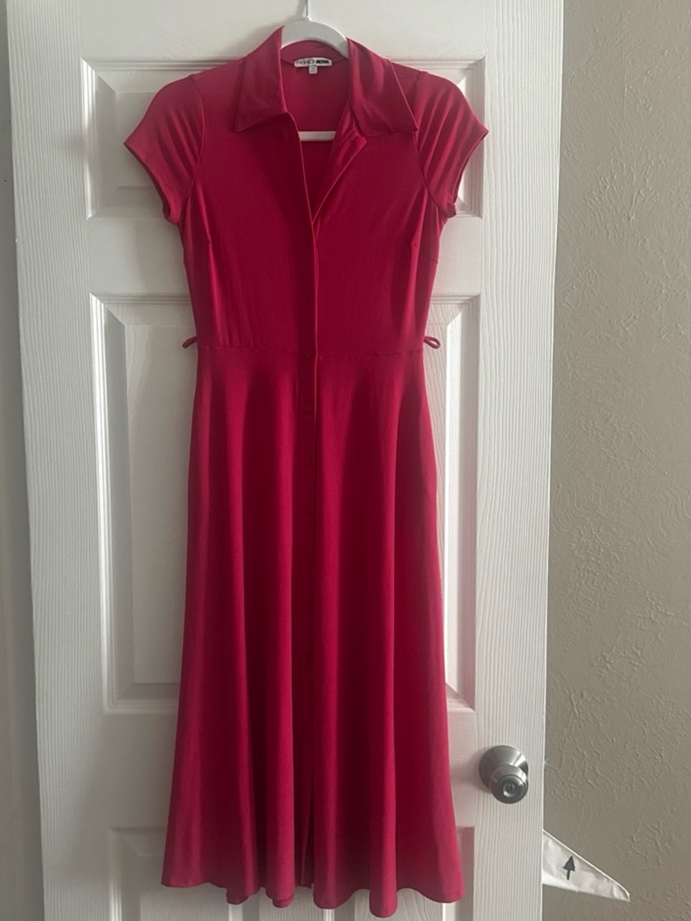 Fashion Nova Pink Polo Midi Dress